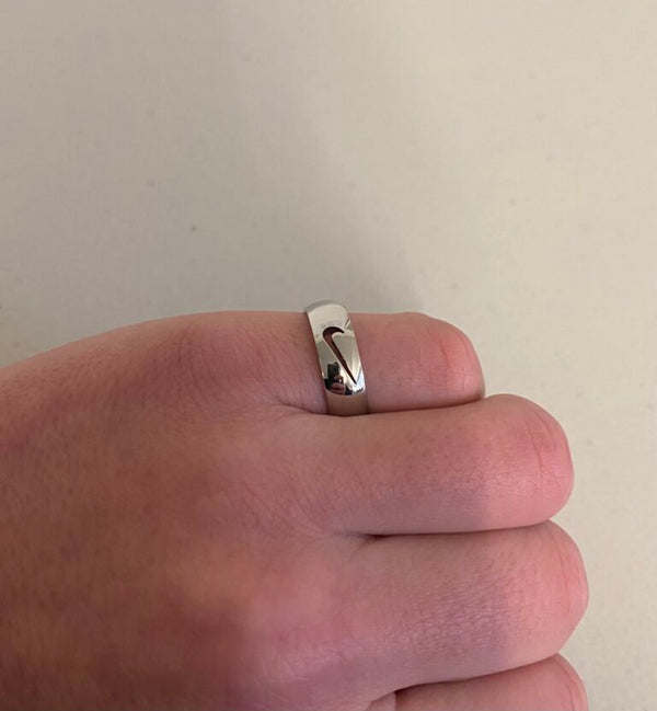 Nike Cut Out Swoosh Ring Silver