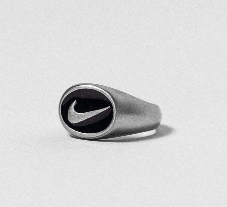 Nike Oval Swoosh Ring Silver