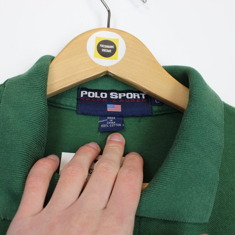 Vintage Polo Sport Spellout Polo Shirt Large