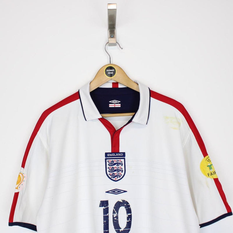 Vintage 2004 Owen Match Worn England Shirt Large