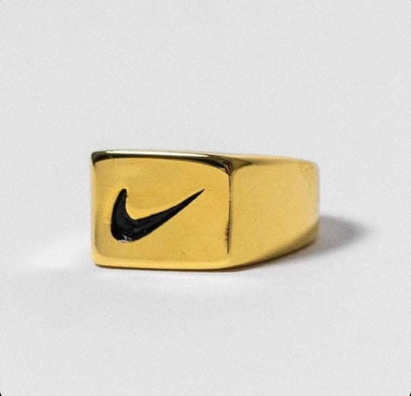 Nike Square Swoosh Ring Gold