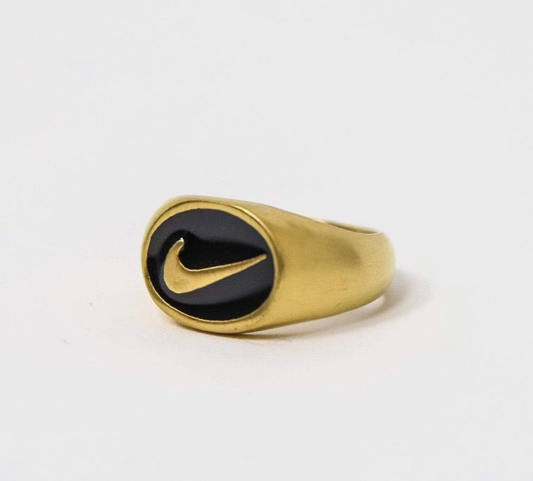 Nike Oval Swoosh Ring Gold
